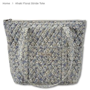 Kahki Floral Stride Tote Bella Taylor Quilted Pockets Shoulder Bag Zip Top Med